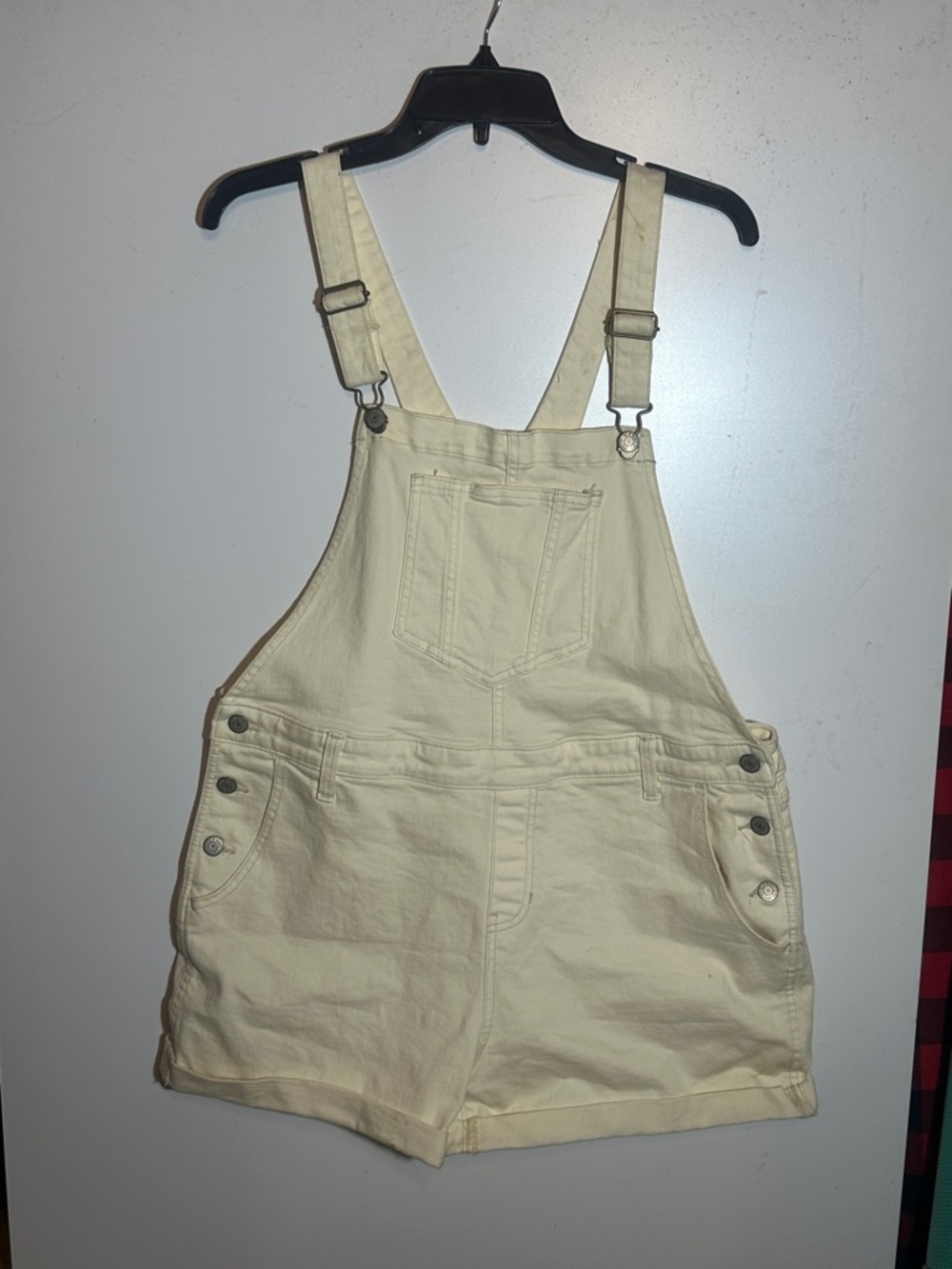 Old Navy Cream Denim Overalls with Bib Pocket